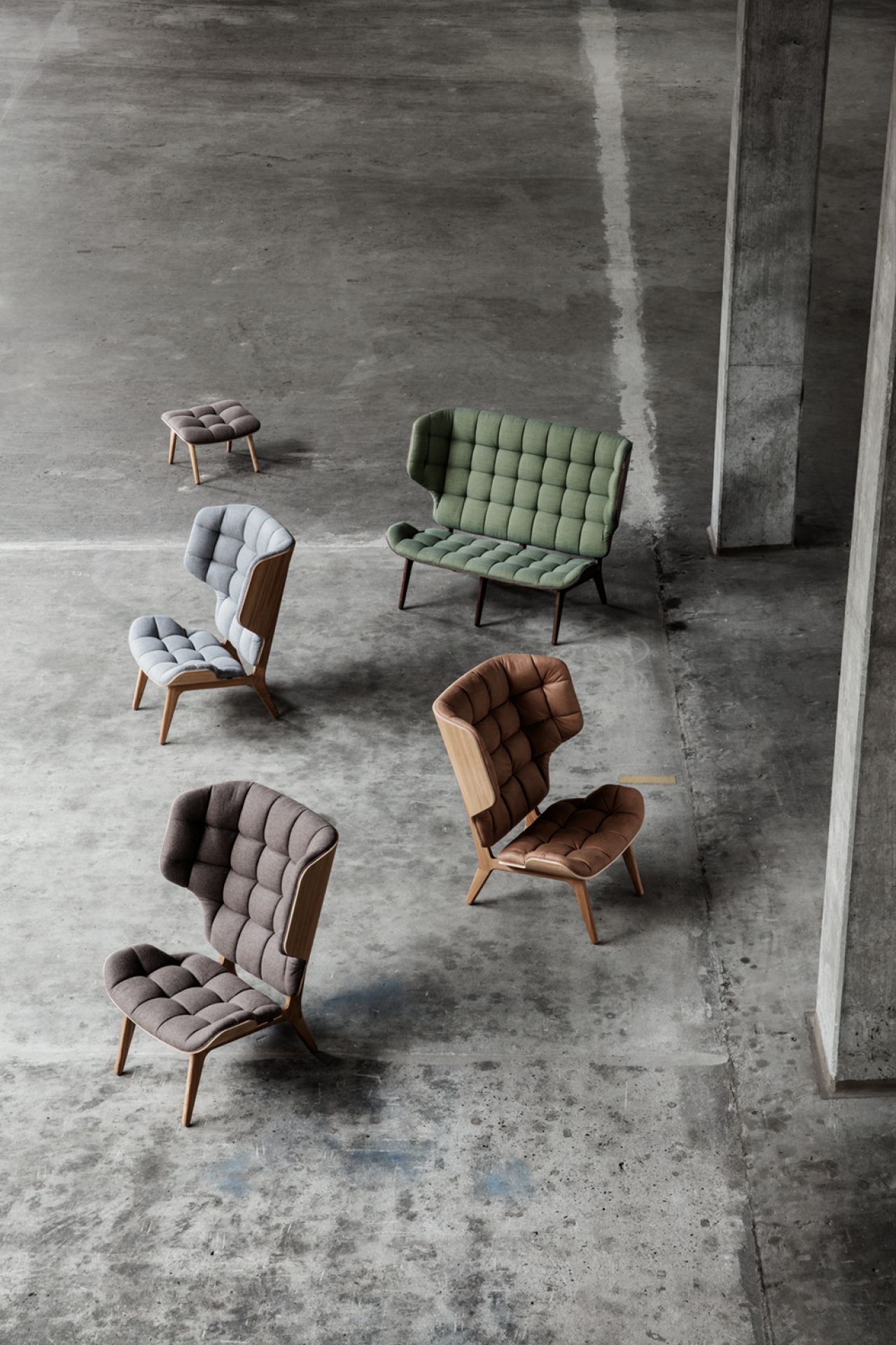 Mammoth Chair Fauteuil Tissu Couverture Norr11 Washed green Chêne noir Mammoth Chair Fauteuil Tissu Couverture Norr11 Washed green Chêne noir